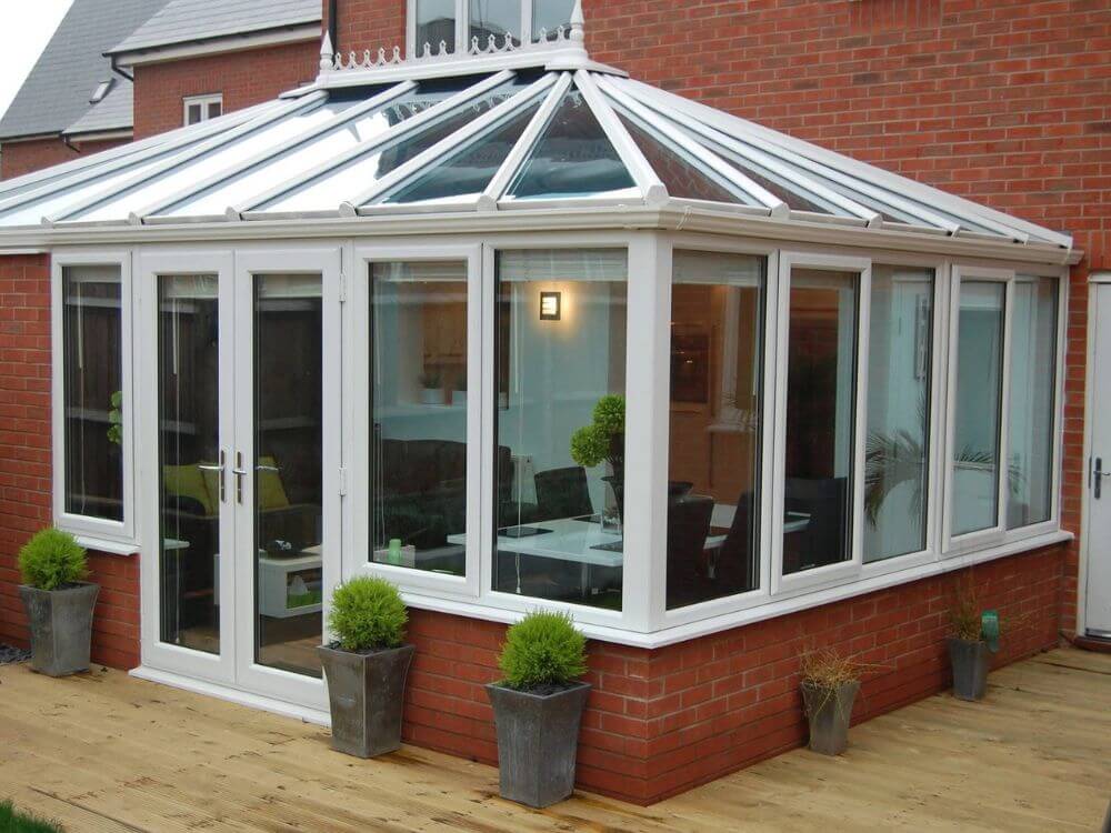Professionally cleaned conservatory exterior on a residential property in Suffolk