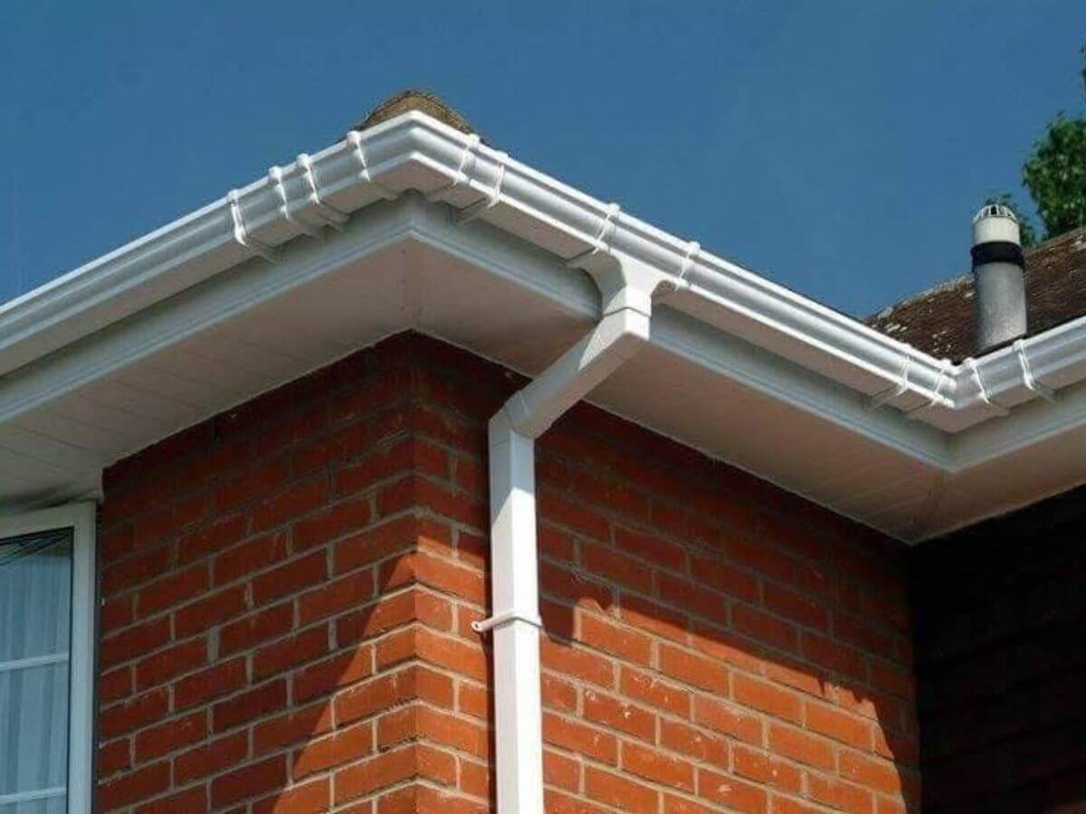 Clean residential guttering helping protect a property from water damage in Suffolk.