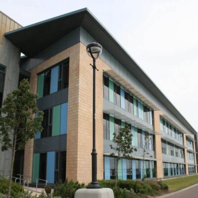 Modern office building cleaned by TLC Window Cleaning.